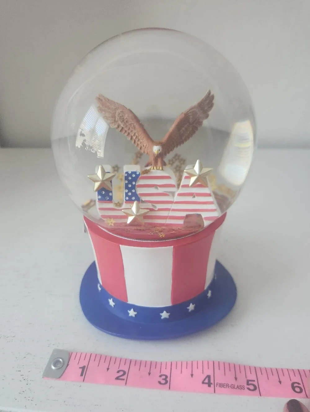 Patriotic Eagle Snow Globe Party Decoration - Red, White & Blue USA